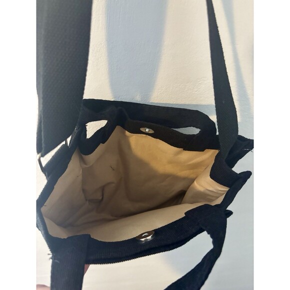 Niction x The Crimie Black Corduroy Shoulder Tote Bag Adjustable Strap Casual - Picture 3 of 5